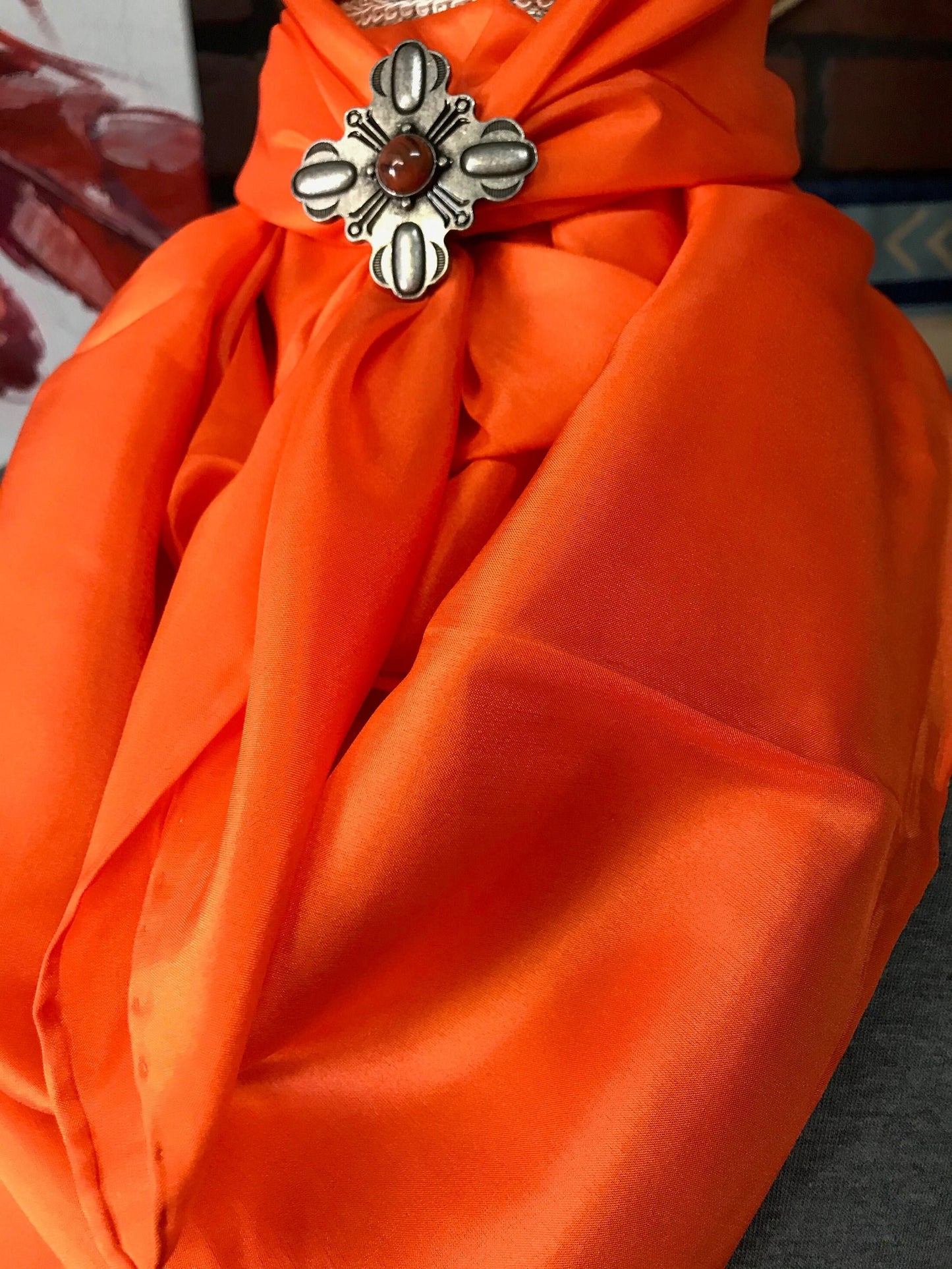 Silk Scarf Wild Rags Solid Orange