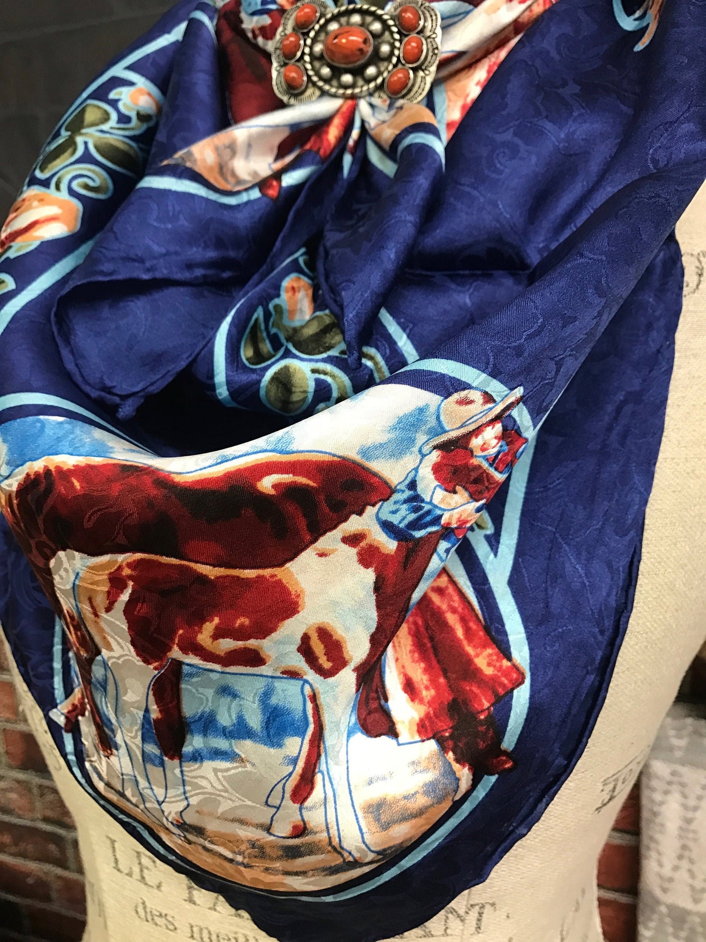 Silk Scarf Wild Rags Blue Filly