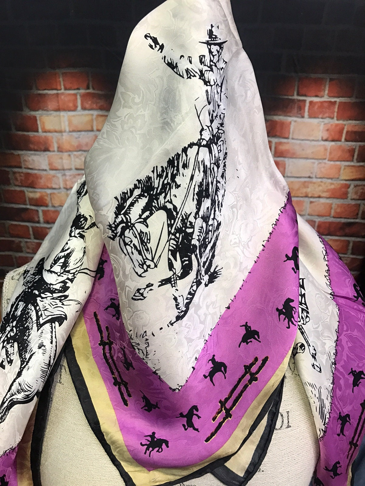 Silk Scarf Wild Rags Pink Bronc