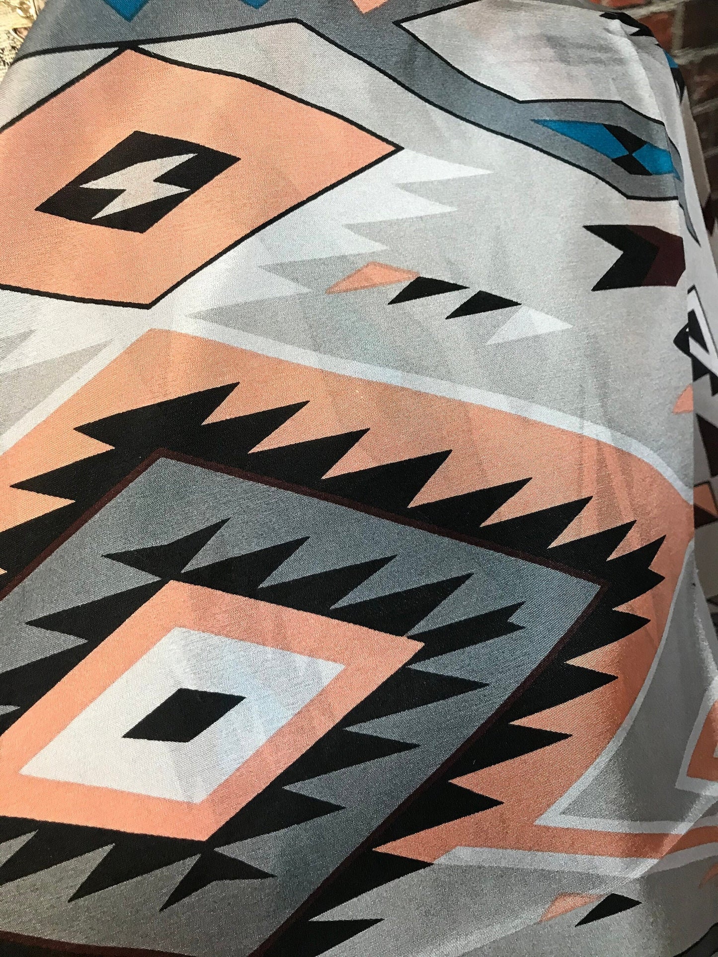 Silk Scarf Wild Rags Silver Aztec