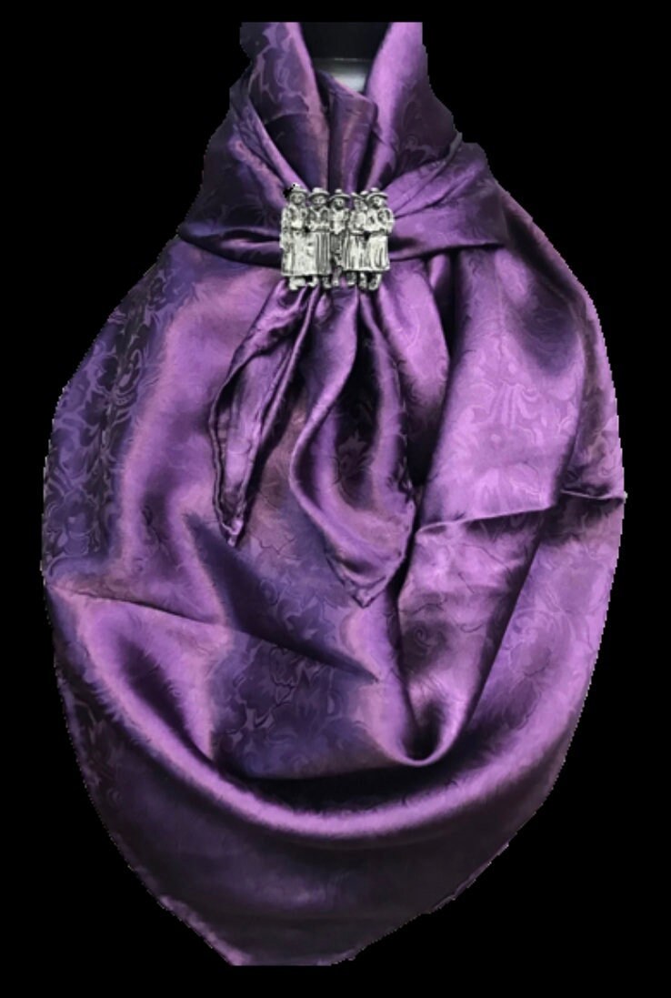 Silk Scarf Wild Rags Plum Jacquard