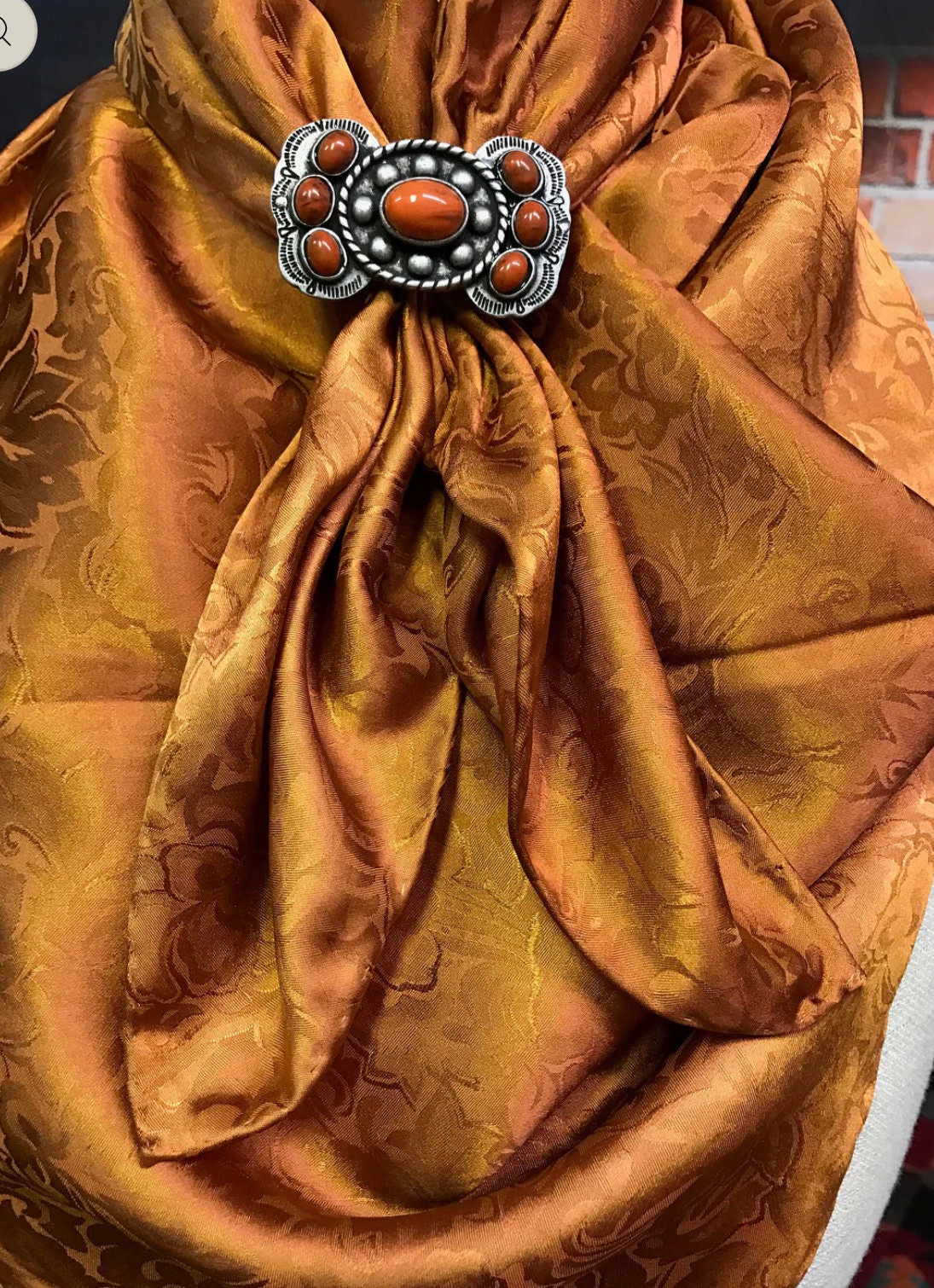 Silk Scarf Wild Rags Jacquard Copper