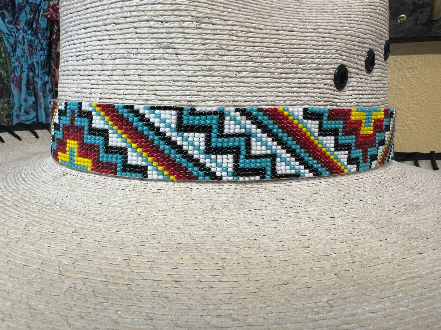 Southwest Beaded Aztec Hat Band