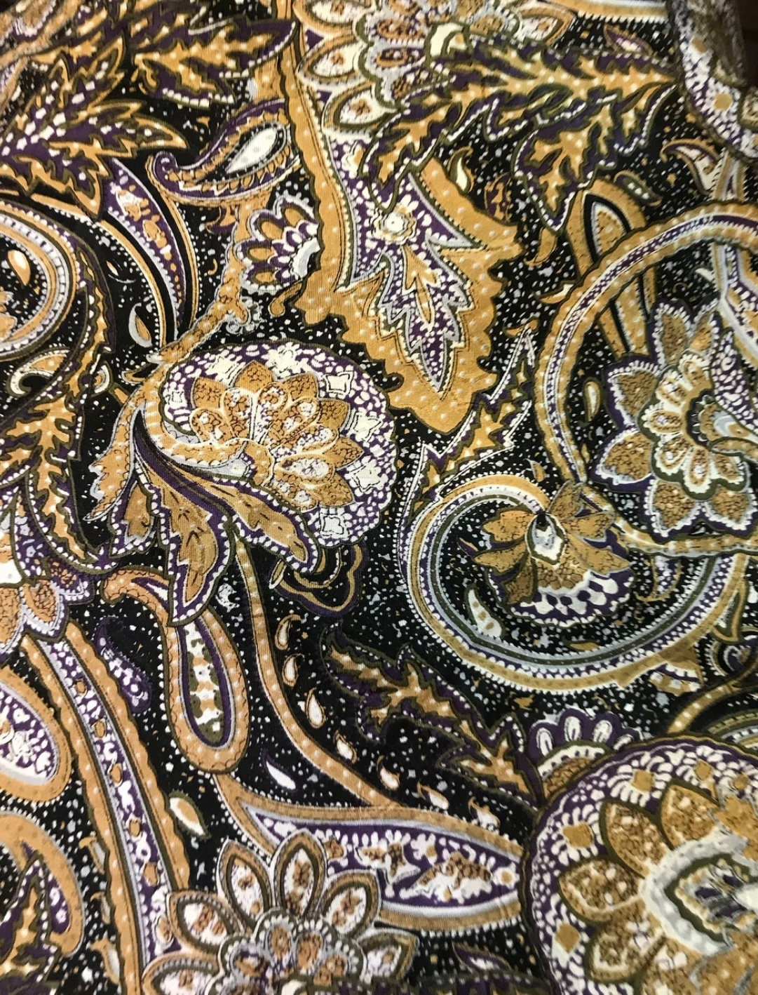 Silk Scarf Wild Rag Gold Twilight Paisley
