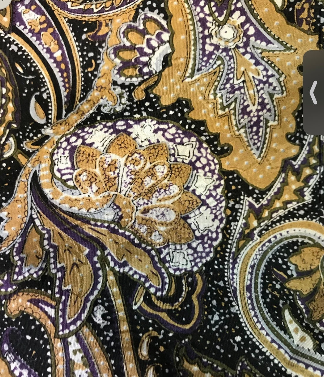 Silk Scarf Wild Rag Gold Twilight Paisley