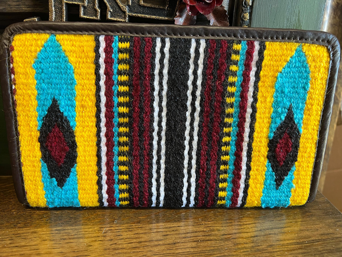 Womens Woven Wool Southwestern Wallets