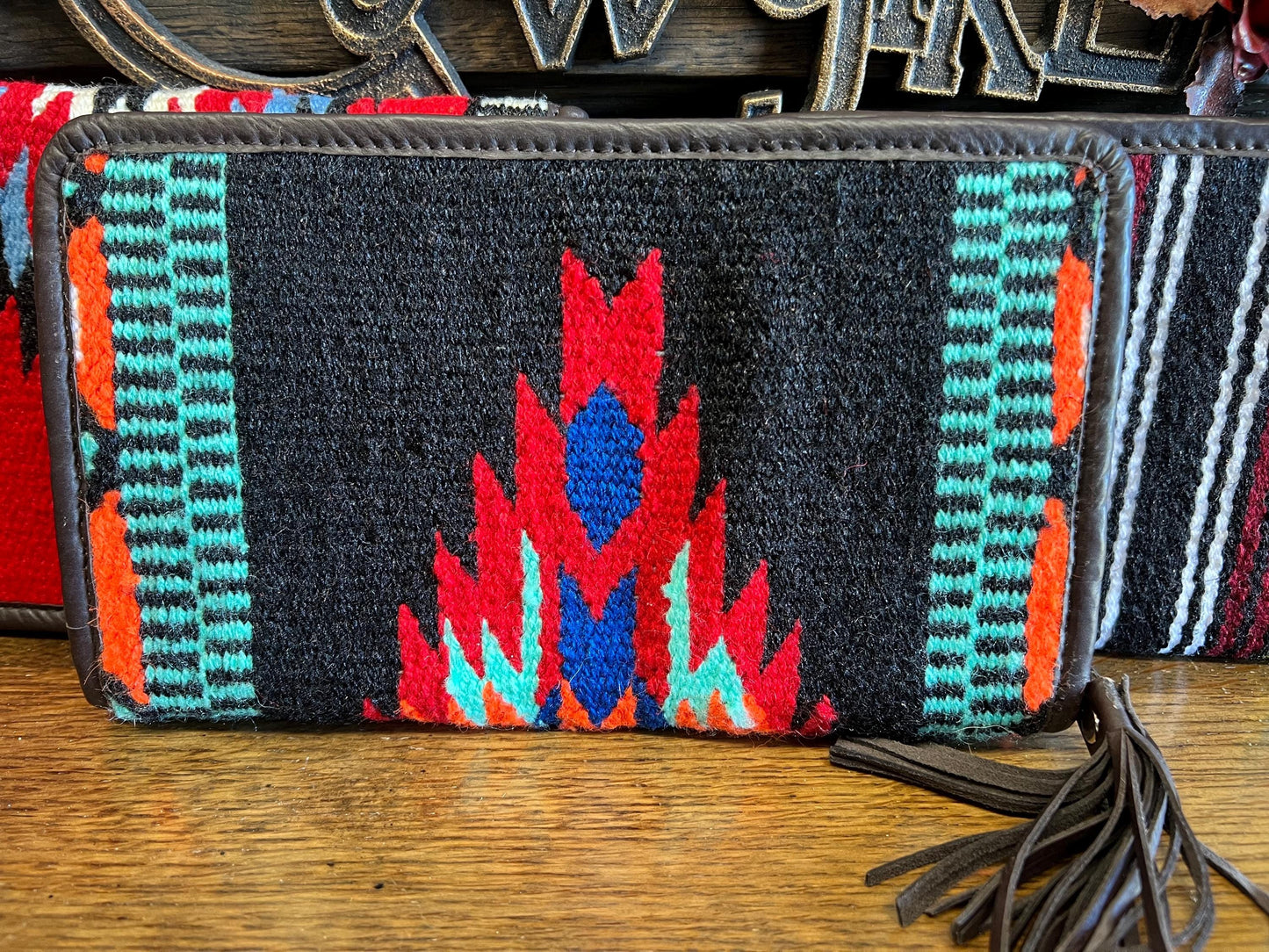Womens Woven Wool Southwestern Wallets