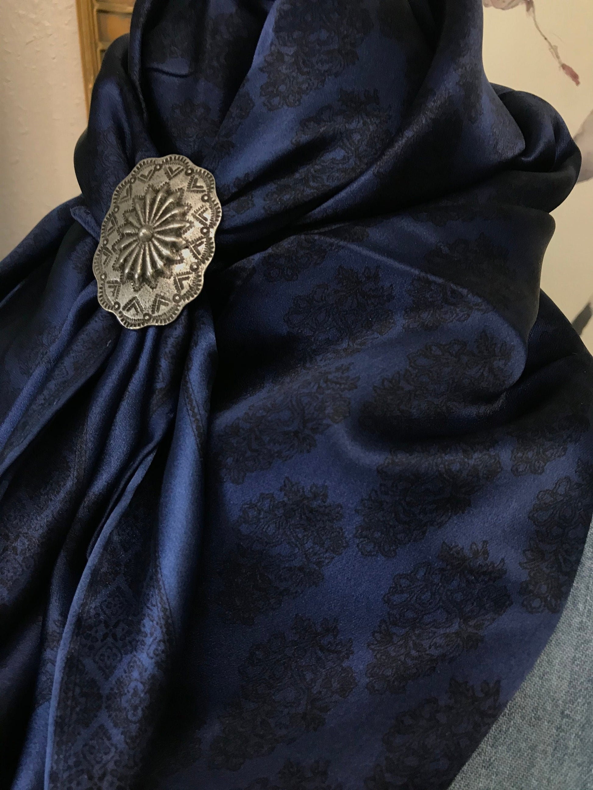Silk Scarf Wild Rags Navy