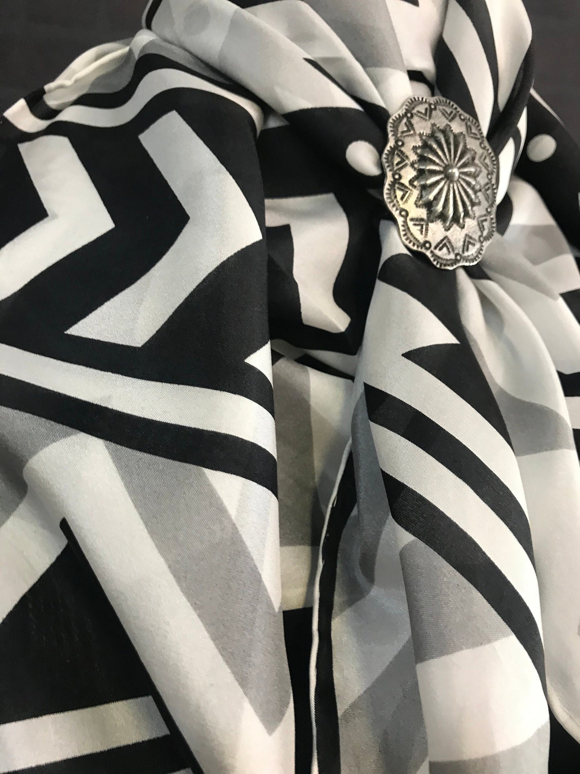 Silk Scarf Wild Rags White Aztec