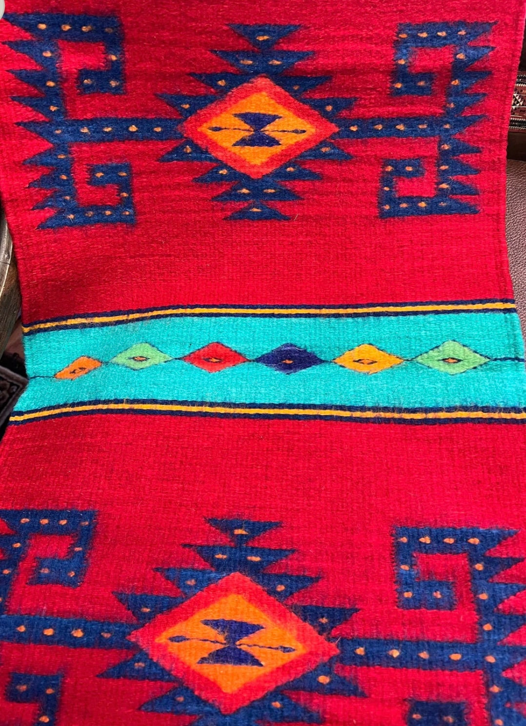 Handwoven Zapotec Table Runner Redstone