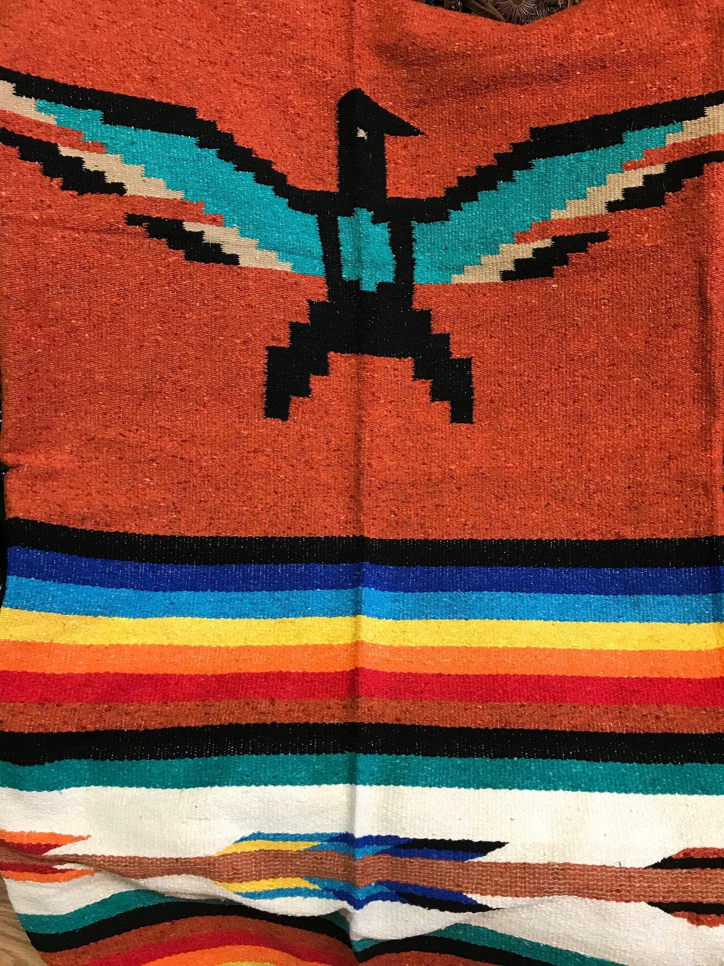 Woven Blanket Thunderbird in Rust