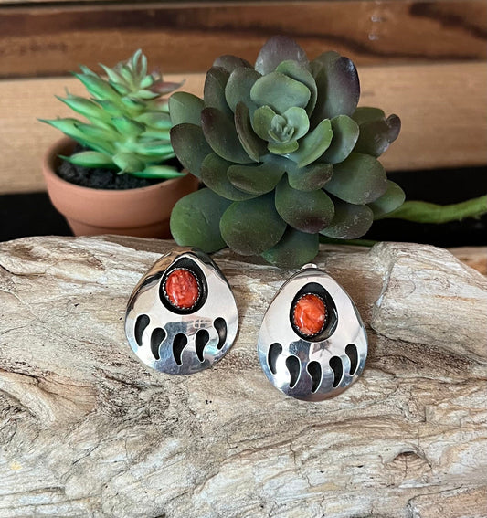 Large Bear Claw Spiny Oyster Earrings