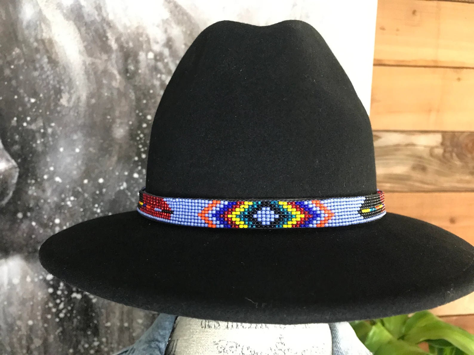 Southwest Hand Beaded Hat Band