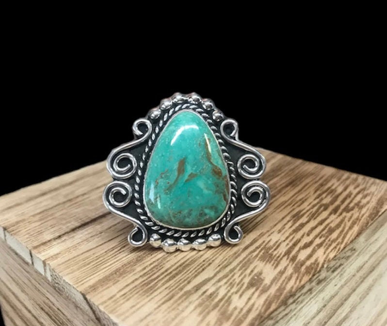Navajo Tyrone Turquoise Sterling Silver Ring