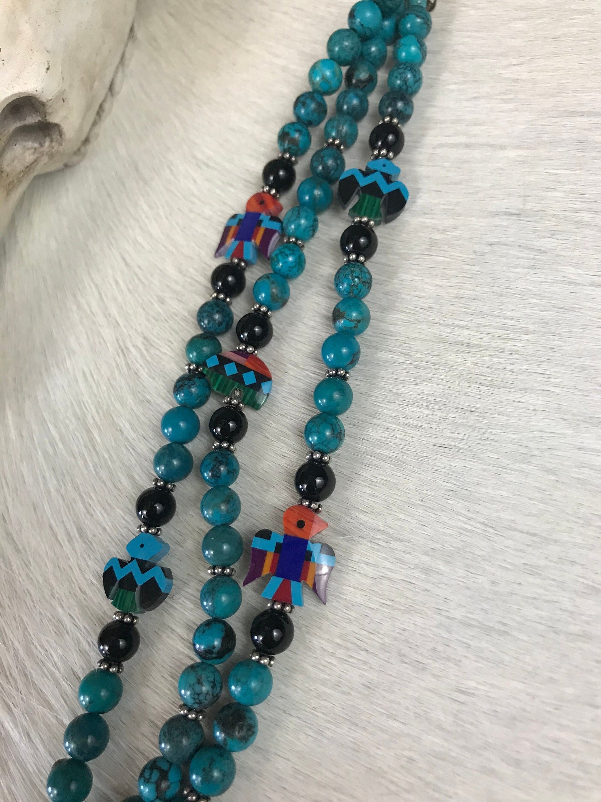 Inlay Turquoise Beaded Bracelet