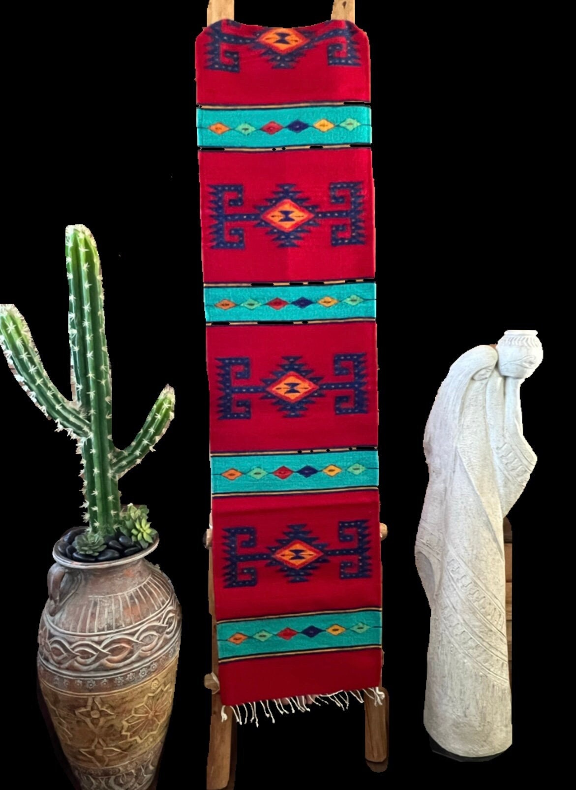 Handwoven Zapotec Table Runner Redstone