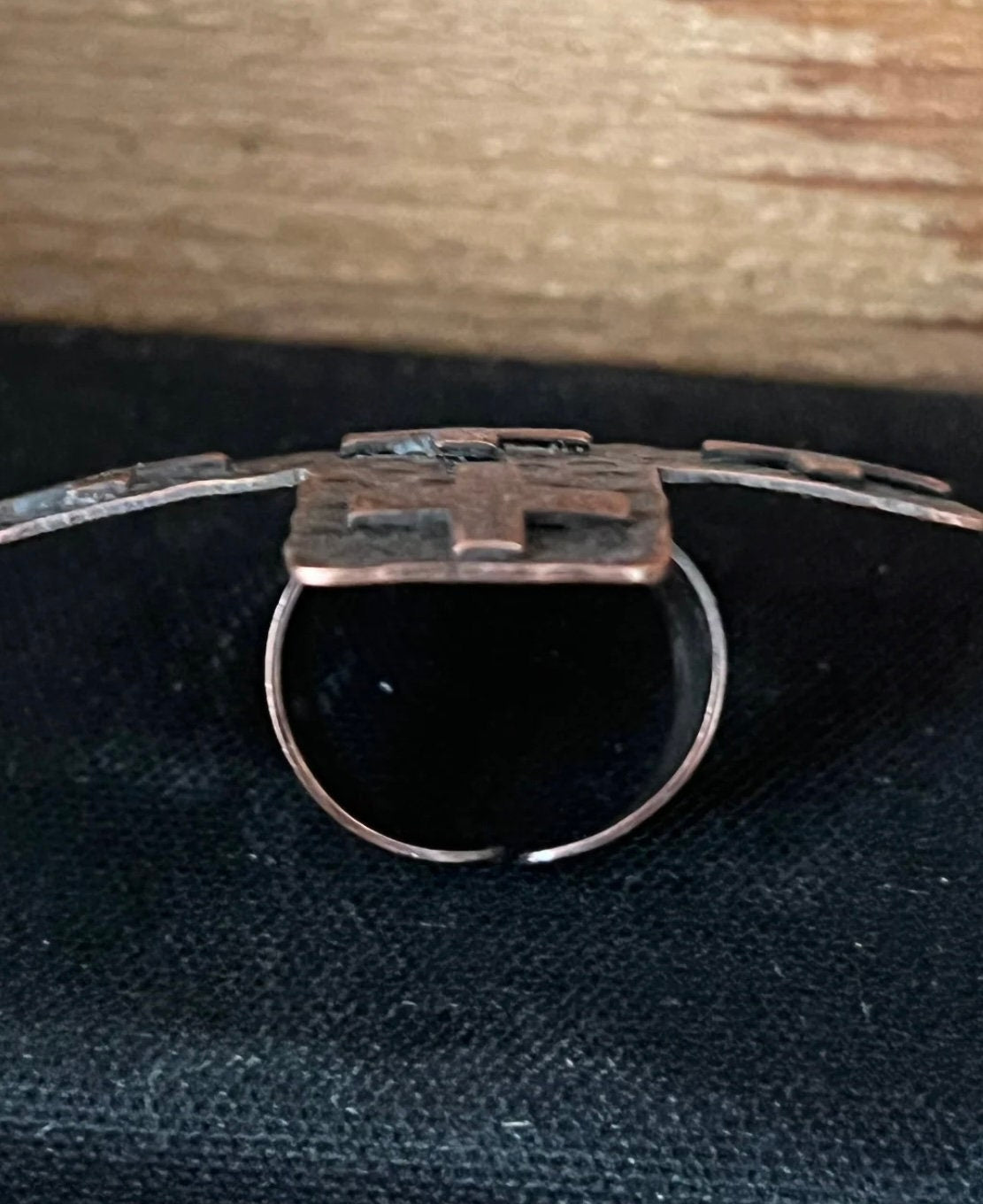 Copper Cross Scarf Slide / Ring