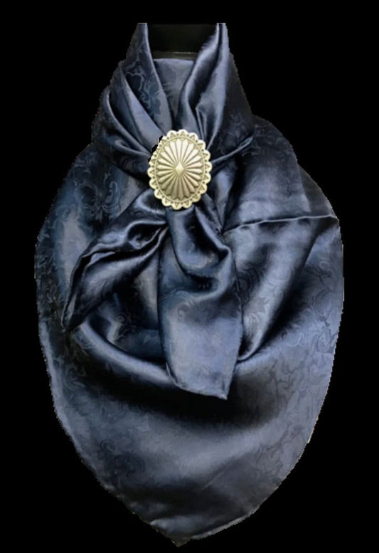 Silk Scarf Wild Rags Navy Jacquard