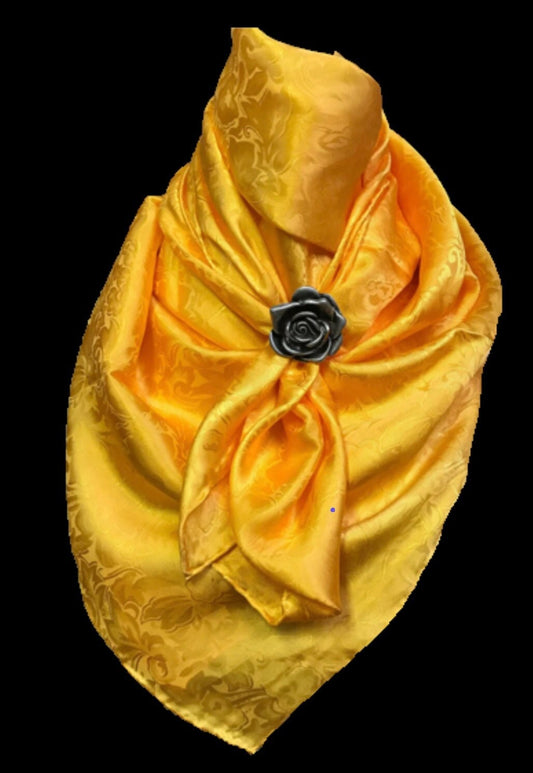 Silk Scarf Wild Rags Yellow Jacquard