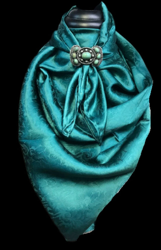 Silk Scarf Wild Rags Jacquard Teal