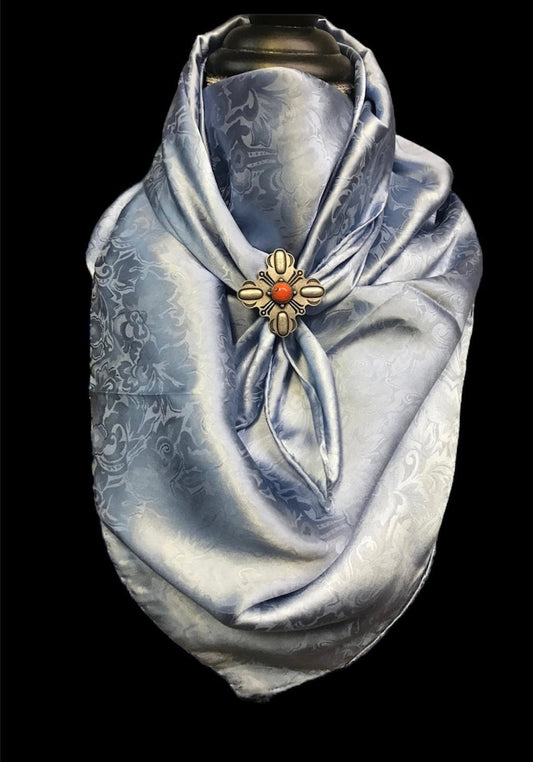 Silk Scarf Wild Rags Jacquard Steel Blue
