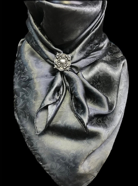 Silk Scarf Wild Rags Charcoal Jacquard