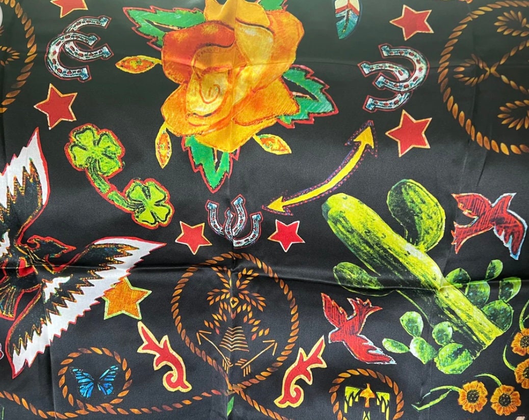 Silk Scarf Wild Rags Yellow Rose