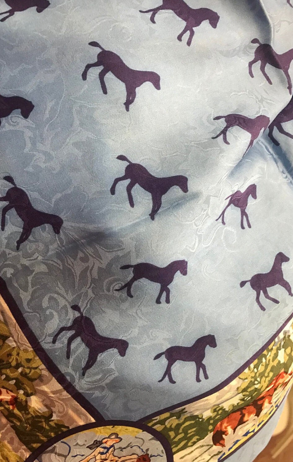 Silk Scarf Wild Rags Blue Ponies