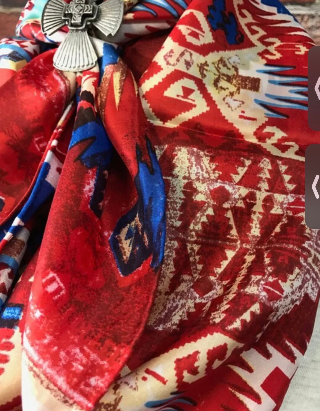 Silk Scarf Wild Rag Liberty Aztec