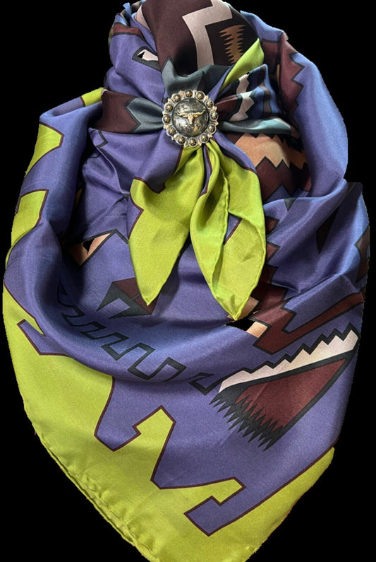 Silk Scarf Wild Rags Purple Aztec