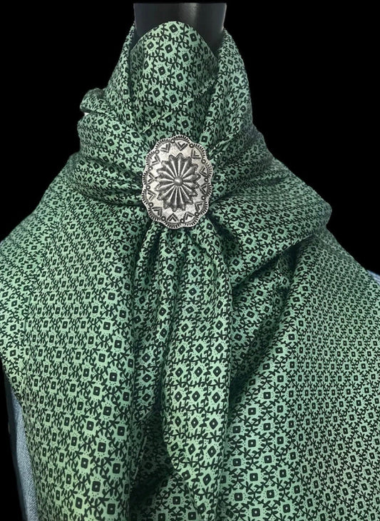 Silk Scarf Wild West Old West Green