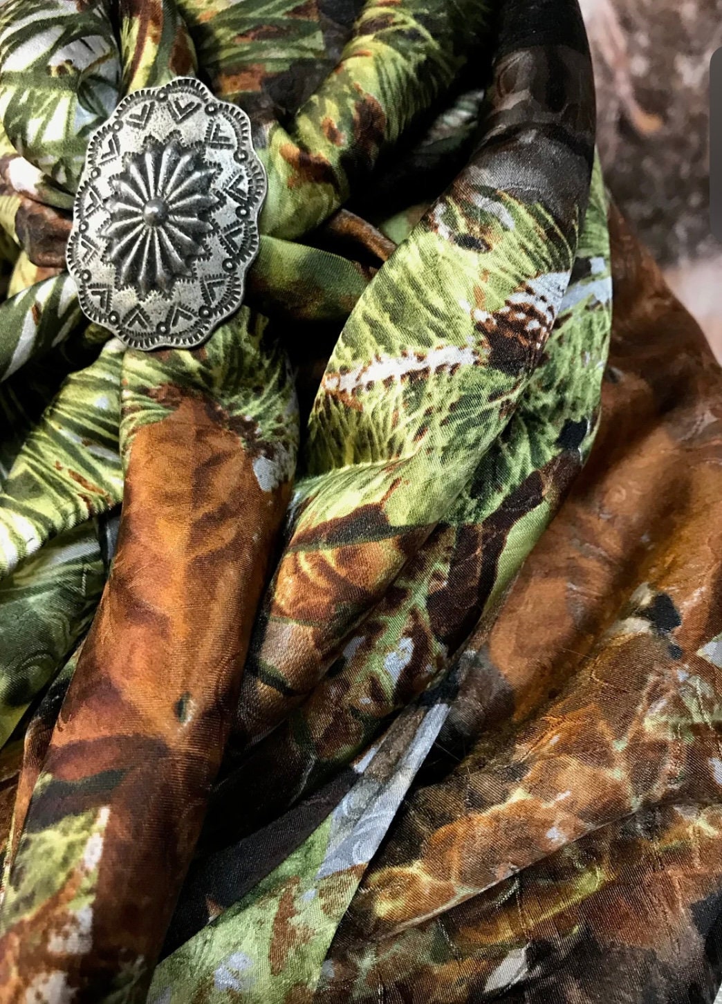 Silk Scarf Wild Rags Camouflage Jacquard