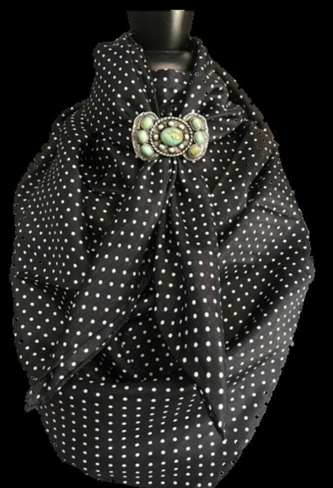 Silk Scarf Wild Rags Black Polka Dot