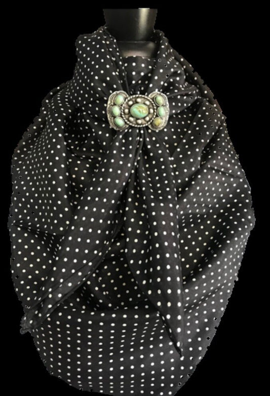 Silk Scarf Wild Rags Black Polka Dot