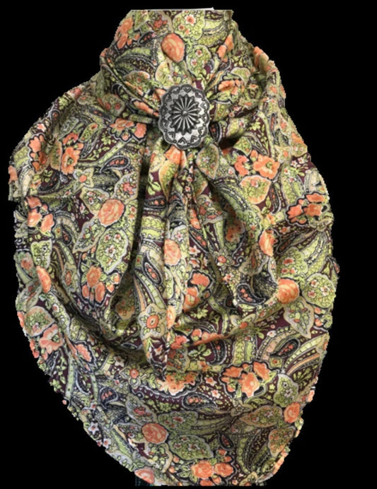 Silk Scarf Wild Rags Green Paisley