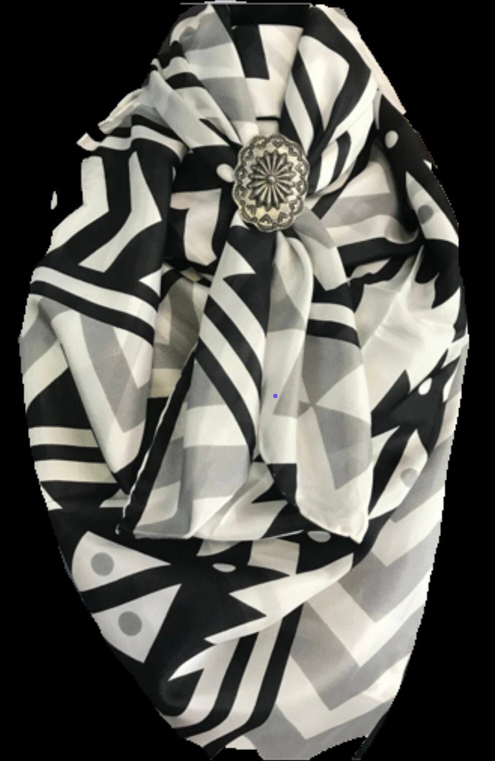 Silk Scarf Wild Rags White Aztec
