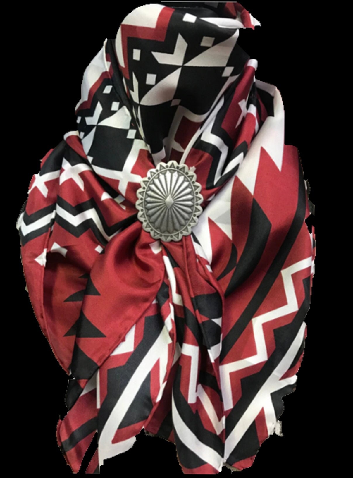 Silk Scarf Wild Rags Red Aztec