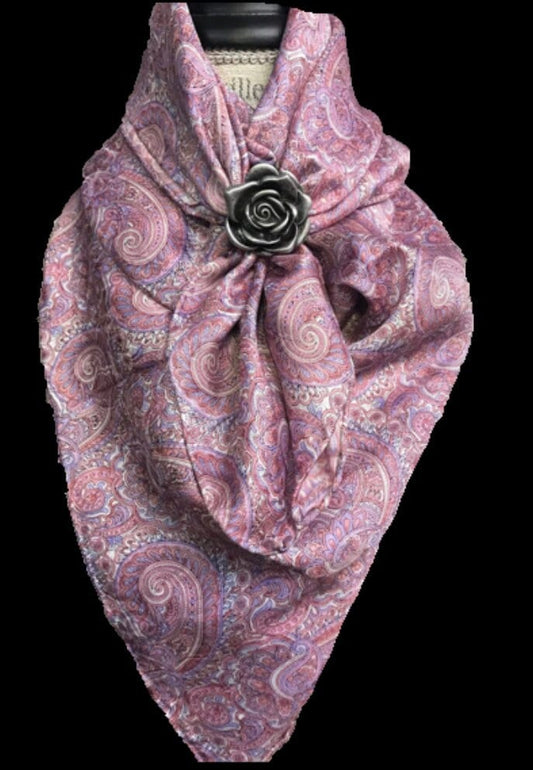 Silk Scarf Wild Rags Pink Paisley