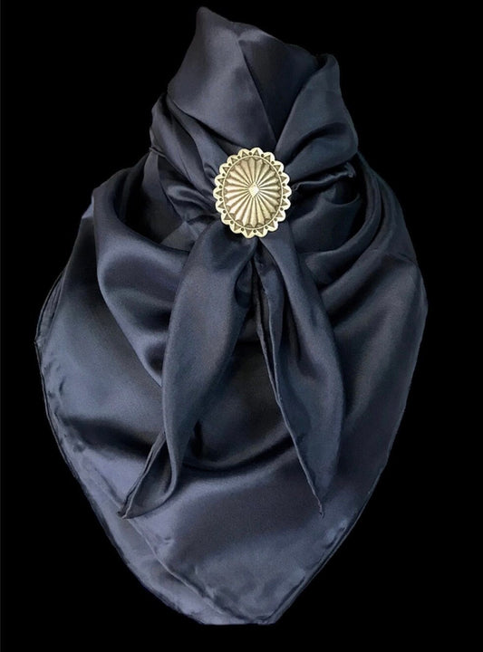 Silk Scarf Wild Rag Solid Navy
