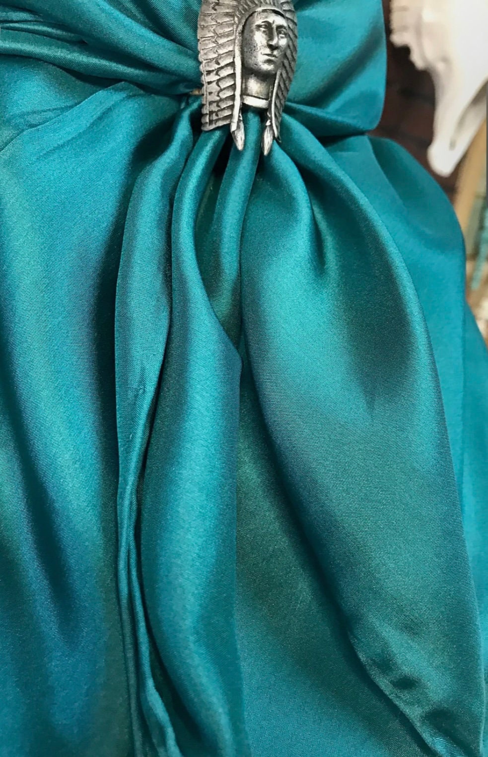 Silk Scarf Wild Rag Solid Teal