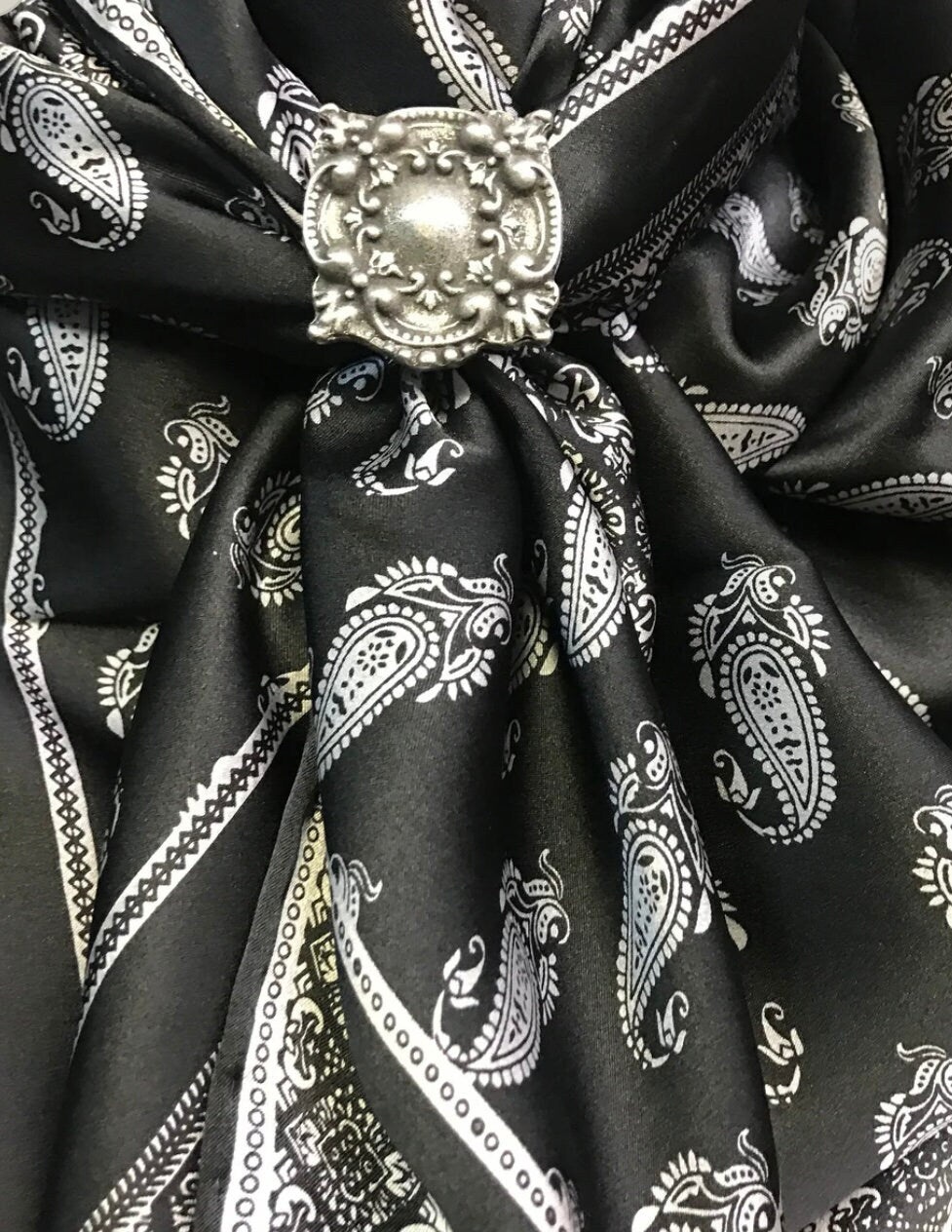 Silk Scarf Wild Rags Black Paisley
