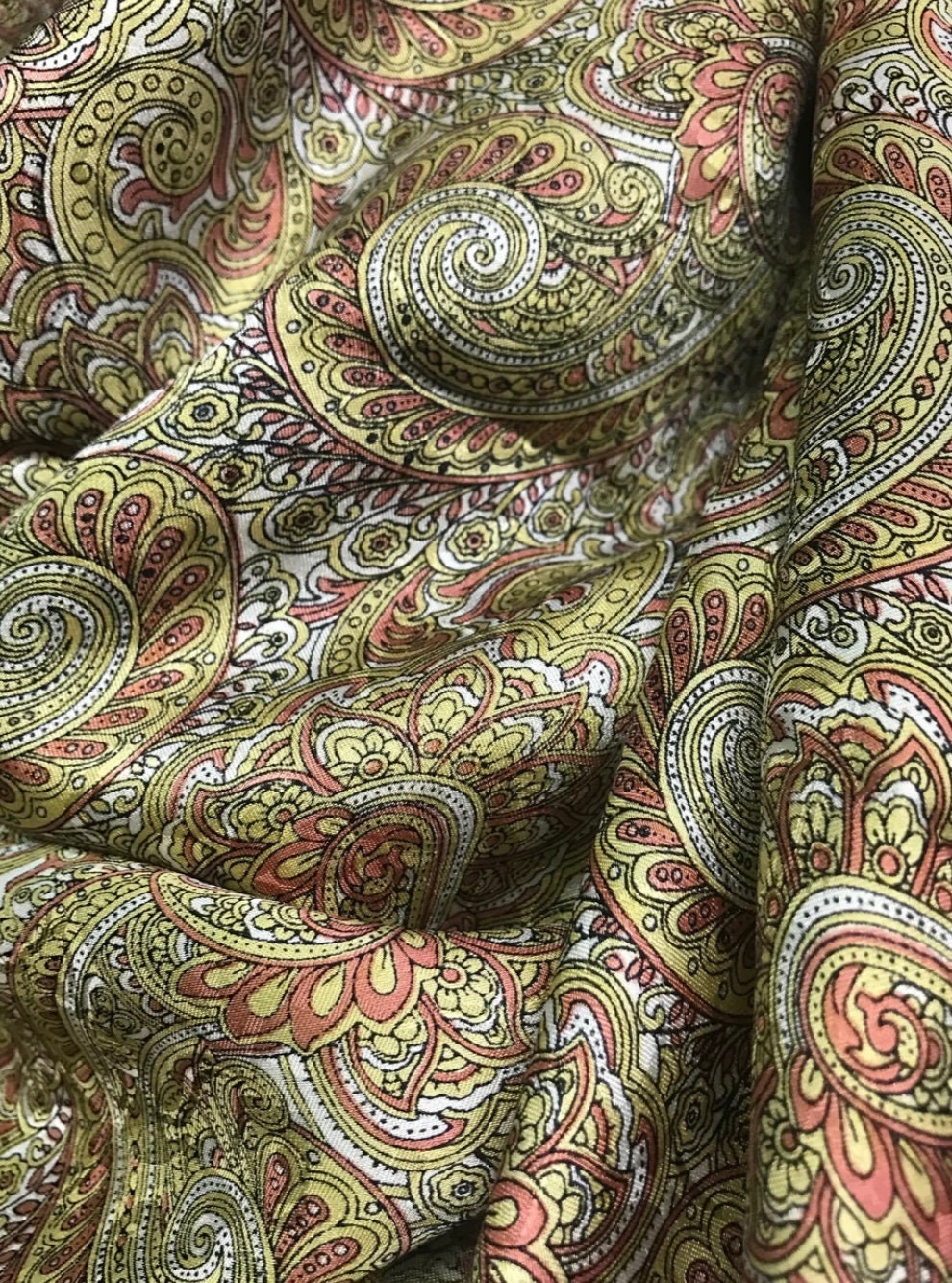 Silk Scarf Wild Rags Brass Paisley