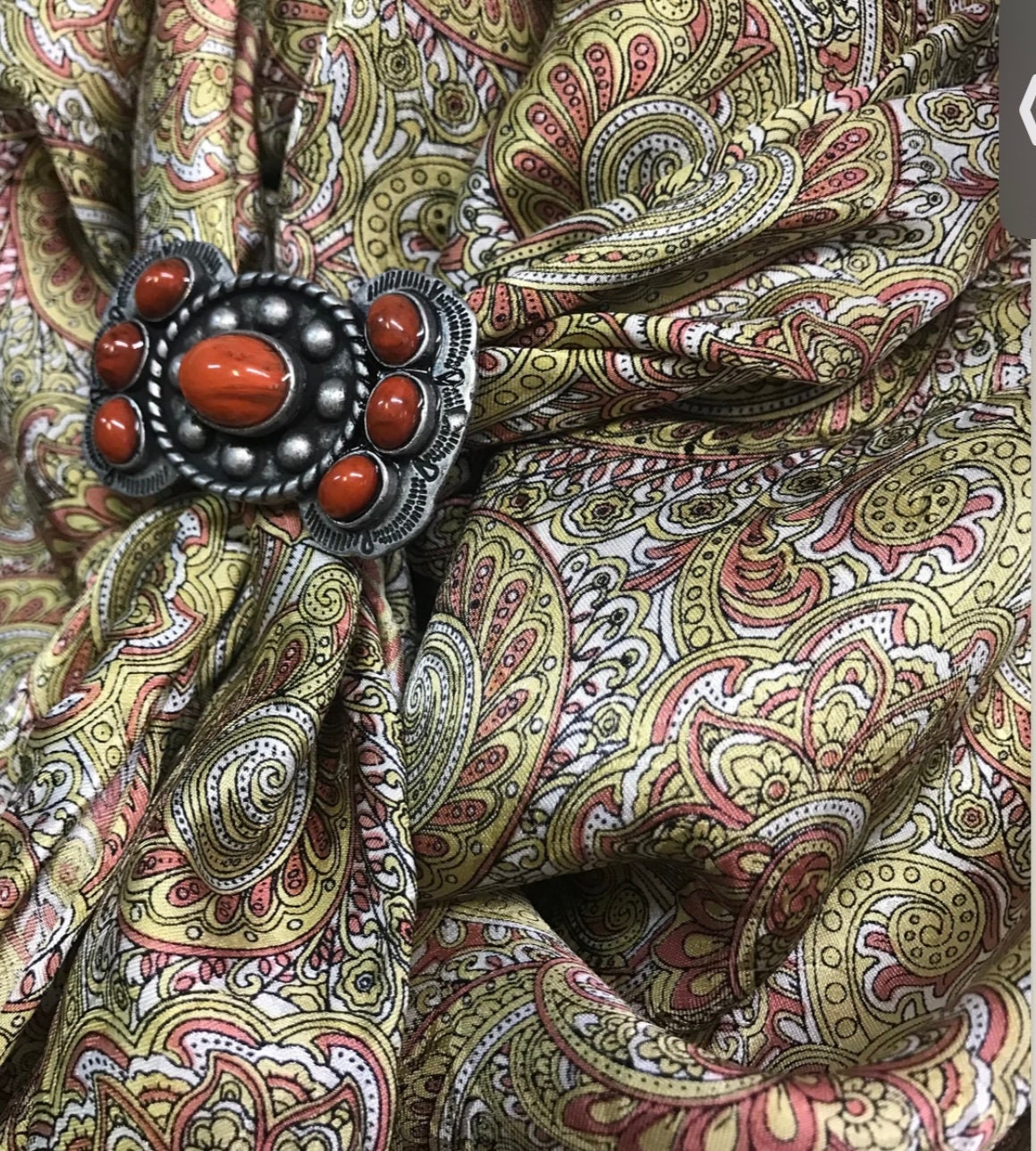 Silk Scarf Wild Rags Brass Paisley