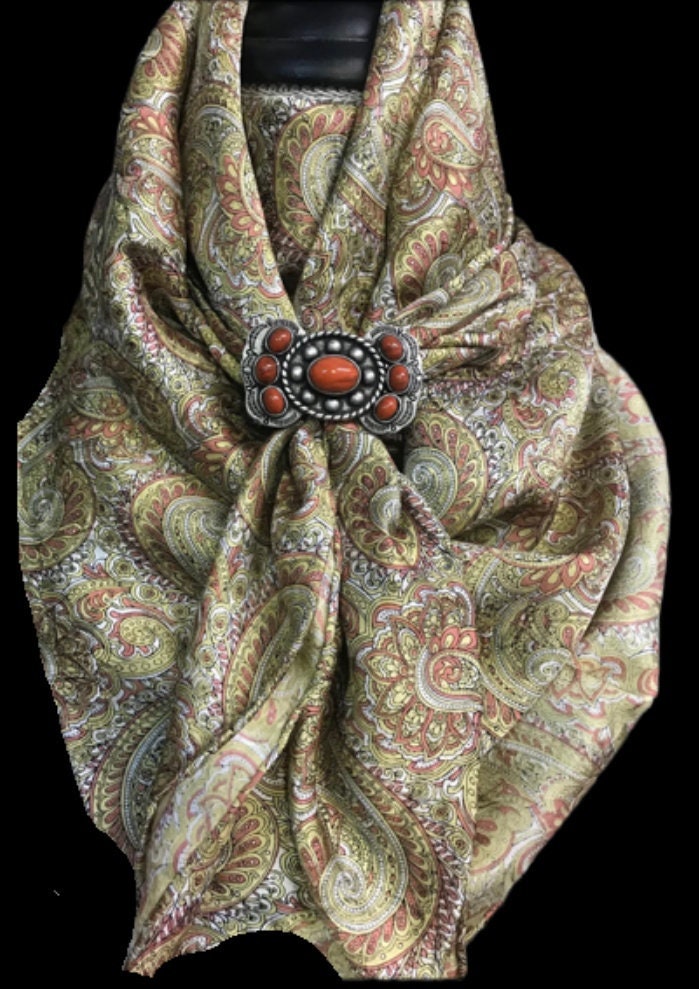 Silk Scarf Wild Rags Brass Paisley