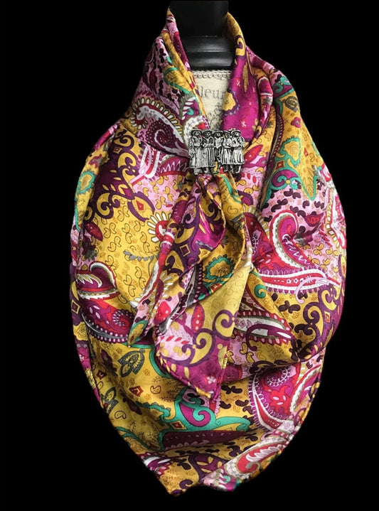 Silk Scarf Wild Rags Lemon Paisley