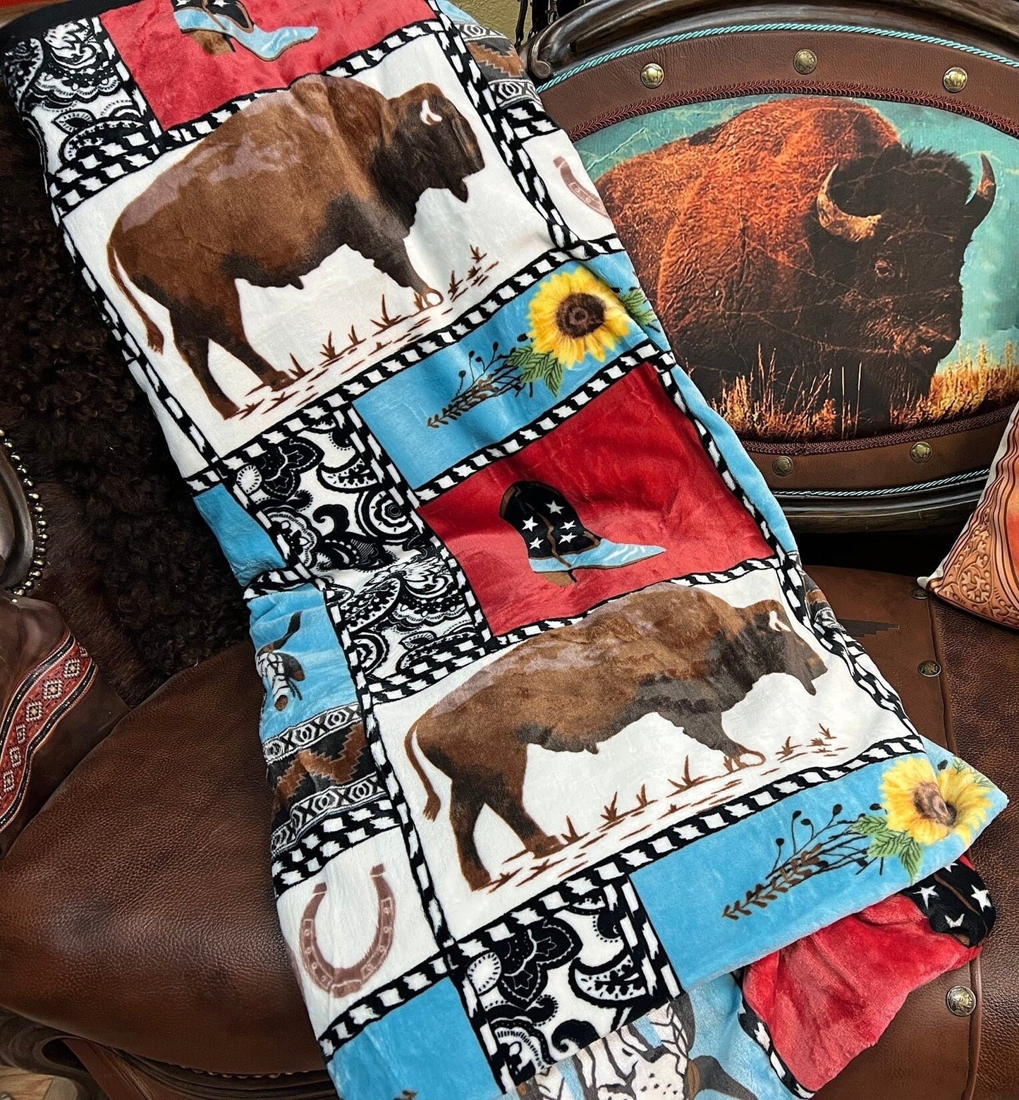 Americana Buffalo Throw Blanket