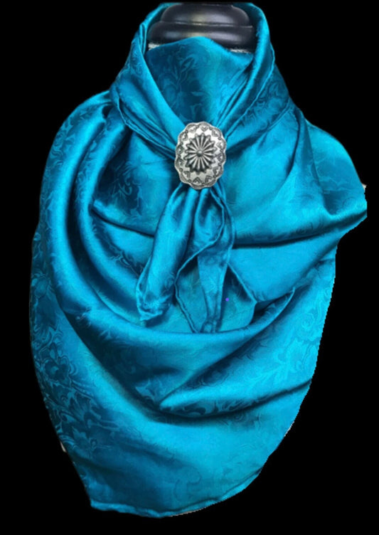 Silk Scarf Wild Rags Jacquard Aqua