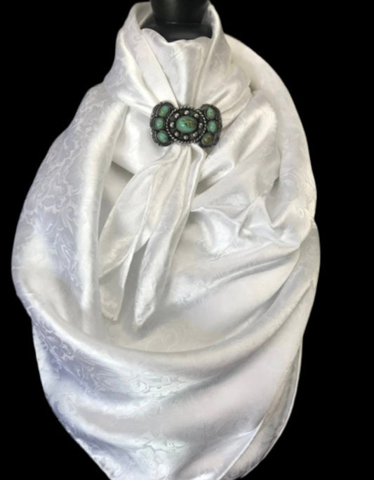 Silk Scarf Wild Rags White Jacquard