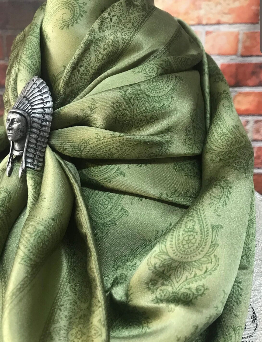 Silk scarf Wild Rags Sage Paisley