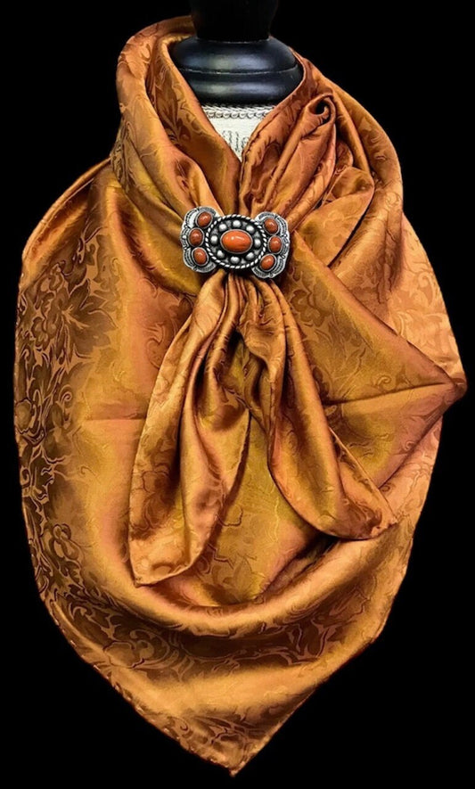 Silk Scarf Wild Rags Jacquard Copper